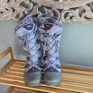 Teva Gray and Purple Lace-Up Boots